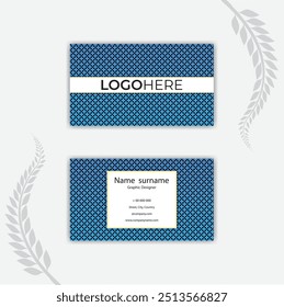 Print Geometric blue business card template.