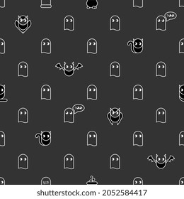 The print with ghosts, owls and cats is seamless.