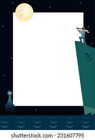 Print. A gift card with a space for your text. A sailor.