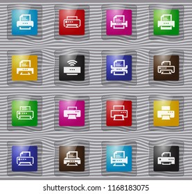 Print glass web icons for user interface design