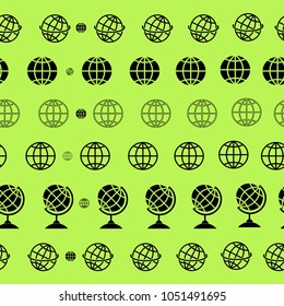 Print globe background on fabric, paper, textiles, seamless background, set of globes.