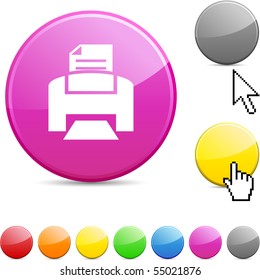 Print  glossy vibrant round icon.