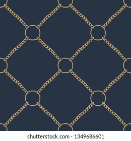 Print with gold chains. Vector seamless pattern.