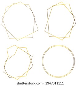 Print Golden Geomtry lines shape for wedding invitation