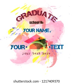 Print  graduate. Vector Text Background
