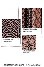 Print Graphic with Leopard, Zebra and Snake pattern, squared layout 