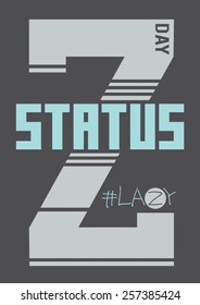 print with graphical words and stripes