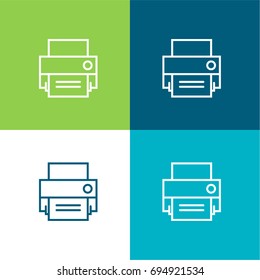 Print green and blue material color minimal icon or logo design