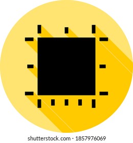 Print guides, text icon in long shadow style