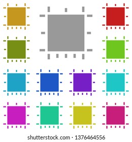 Print guides, text multi color icon. Simple thin line, outline vector of Text editor icons for UI and UX, website or mobile application