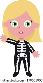 Print Hand drawn halloween kid. Vector Illustration.