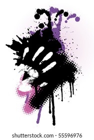 Print of Hand on Stylish Splash