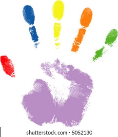 print of a hand on a white background