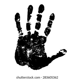 Print Of Hand, Skin Texture Pattern And Ink
