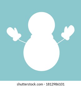 Drucken Sie eine handgezeichnete Silhouettenhintergrundkollektion. Vektorschneemann. Element für Design.
