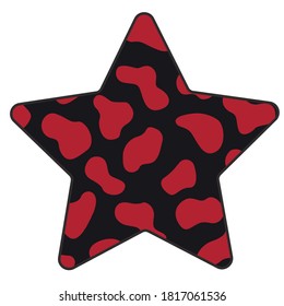 Print Hand-drawing silhouette background collection. Vector star with decoration. Element for design.