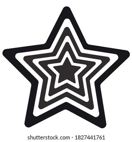 Print Hand-drawing silhouette background collection. Vector star decoration. Element for design.