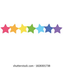 Drucken Sie handgezeichnete Silhouettenhintergrund. Vektorstar, Regenbogendekoration. Element für Design.