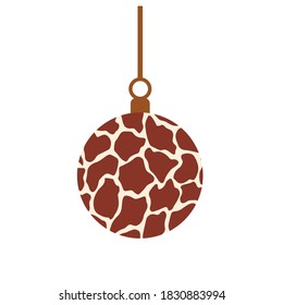 Print Hand-drawing silhouette christmas ball. Element for design.