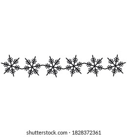 Print Hand-drawing silhouette christmas snowflake. Element for design.