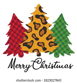 Print Hand-drawing silhouette christmas tree. Vector pine tree. Element for design.