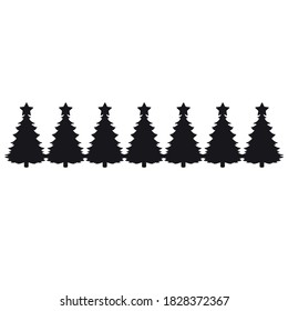 Print Hand-drawing silhouette christmas tree. Vector pine tree. Element for design.
