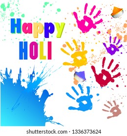 Print Happy Holi Colourful background