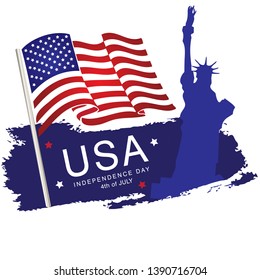 Print Happy Independence Day Ban...vector illustration USA