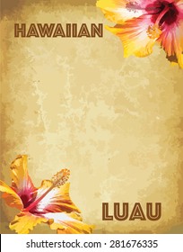 Print Hawaiian Luau Party Invitation Cards - Horizontal