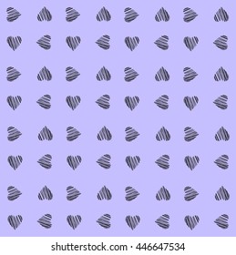 print of hearts drawn in the vector