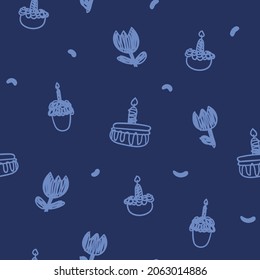 Print holiday. Seamless pattern for fabric, paper, wrapping, clothing, textile, wallpaper. birthday