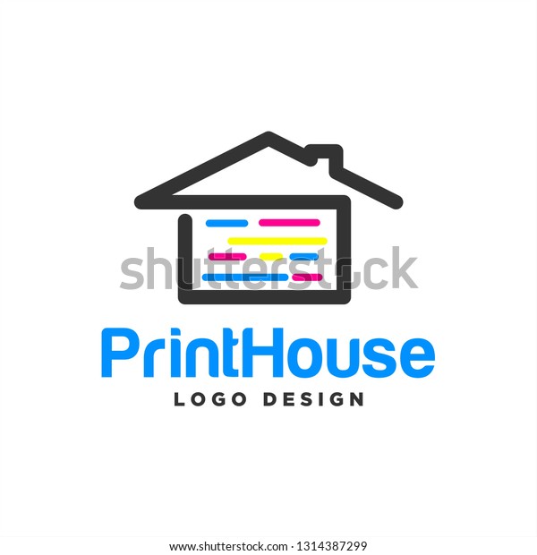 Print House Logo Design Inspiration Print Stock Vector Royalty