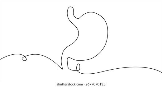 Imprimir Ícone estomacal humano desenho contínuo de uma linha para conceitos de anatomia e design médico