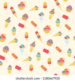 print ice cream seamless pattern