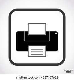 print icon - black vector illustration