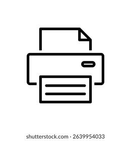 Print icon. Black vector illustration.