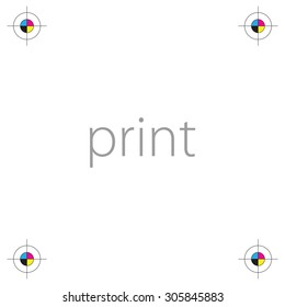print icon cmyk color vector