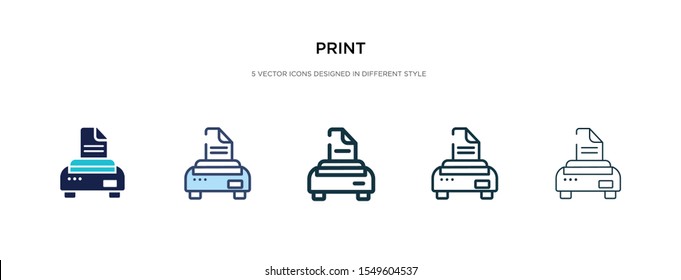print icon in different style vector illustration. two colored and black print vector icons designed in filled, outline, line and stroke style can be used for web, mobile, ui