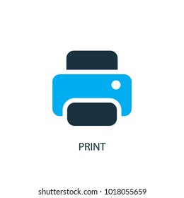 Print icon. Logo element illustration. Print symbol design from 2 colored collection. Simple Print concept. Can be used in web and mobile.