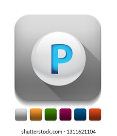 print icon With long shadow over app button