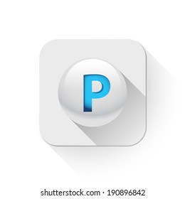 print icon With long shadow over app button