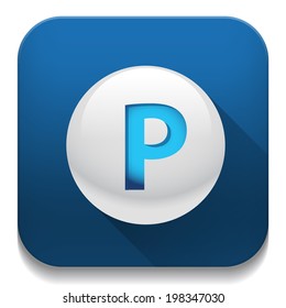 print icon With long shadow over app button