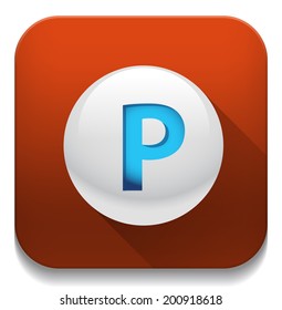 print icon With long shadow over app button