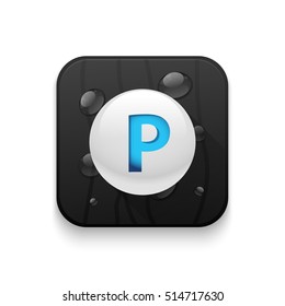 print icon With long shadow over app button