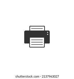Print icon in modern flat style sign. Vector illustration
