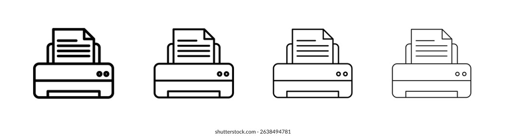 Print icon Outline sign symbol set