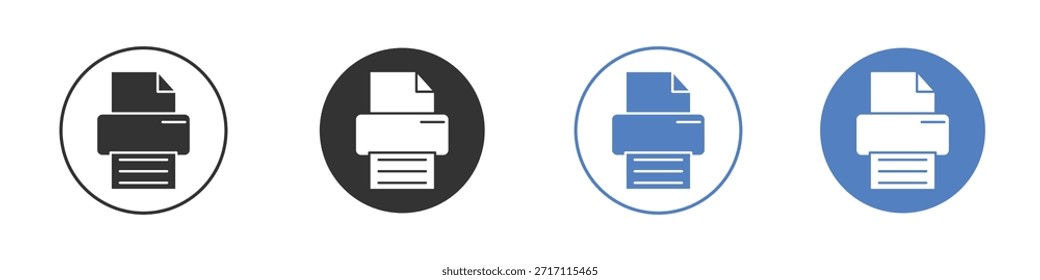 Ícone Imprimir conjunto de pictogramas. Designs de ícone de vetor