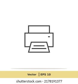 Icono de impresión. Símbolo de impresora. Plantilla de logotipo de diseño. Icono del vector EPS 10 píxeles perfecto