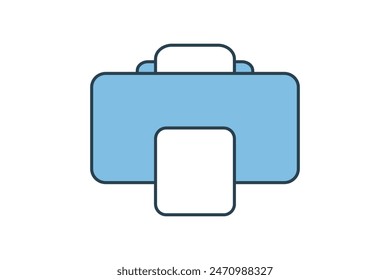 icono de impresión. icono relacionado con la herramienta de edición. adecuado para Sitio web, App, interfaces de usuario, imprimible, etc. estilo de icono de línea plana. diseño de Vector simple editable
