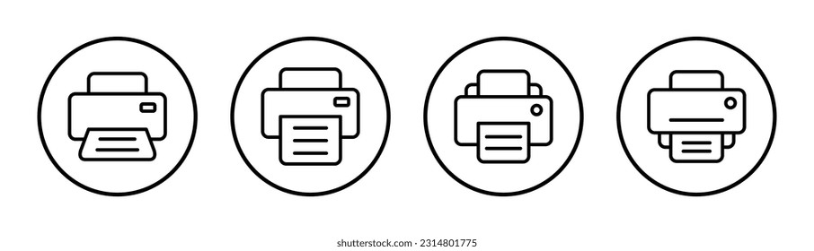 Print icon set illustration. printer sign and symbol